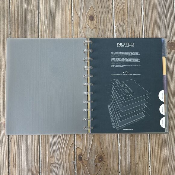 TUL Disc Bound Planner Notebook Gray Letter Size Calendar Paper 9 Divider Tabs - Picture 1 of 8